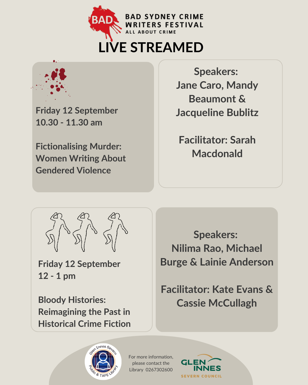 Bad Sydney Crime writers festival FRIDAY